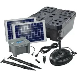 Remise ? Kit Filtre Solaire Bassin 20/630 + Batterie Filtre Pompe Solaire Bassin Jardin Esotec 101073 ✨