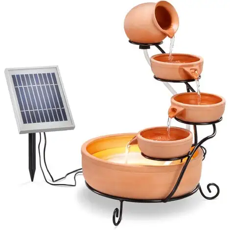 De gros ? Fontaine Solaire Cascade Avec Batterie + LED Fontaine Solaire Fontaine De Jardin Esotec 101304 ⭐ – Image 2