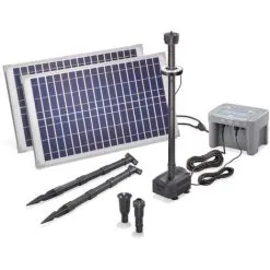 Promo ? Pompe Solaire De Bassin 50W 1300l / H Batterie + LED Pompe Solaire De Bassin Jardin Esotec 101926 ?