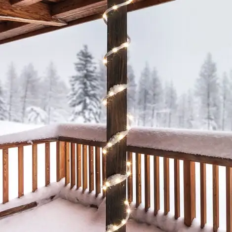 Meilleure affaire ? Tuyau De Lumière Solaire PREMIUM 200 LED Blanc Chaud Décoration De Noël Fête Esotec 102572 ?