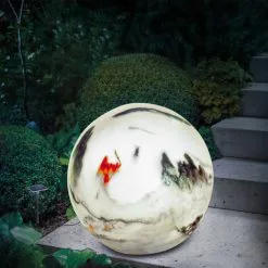 De gros ? Boule Solaire 26 Cm Marbre Pierre Optique Décoration De Jardin Lumière Solaire LED Esotec 102674 ⌛