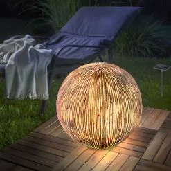 Meilleur prix ? Boule Solaire 27 Cm Optique Grès Lumière Solaire Décoration De Jardin LED Esotec 102676 ?
